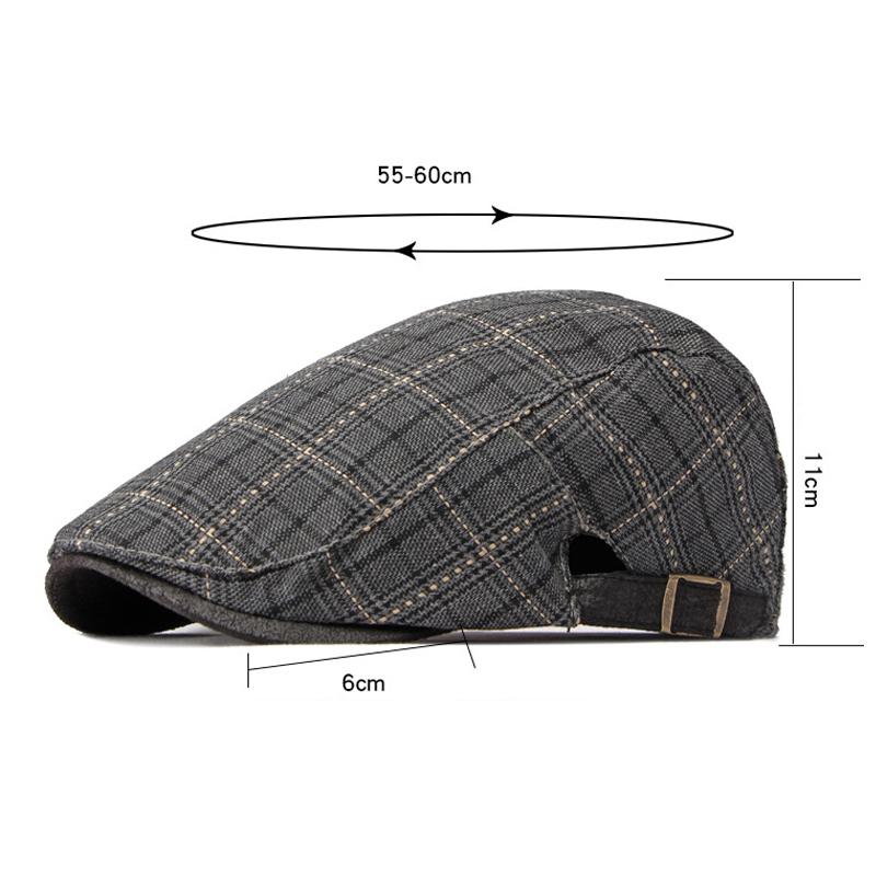 Newsboy Caps for Men Plaid Beret Men's British Vintage Painter's Hat Casual Gatsby Ivy Hatforward Hat Hombre Boina Four Seasons