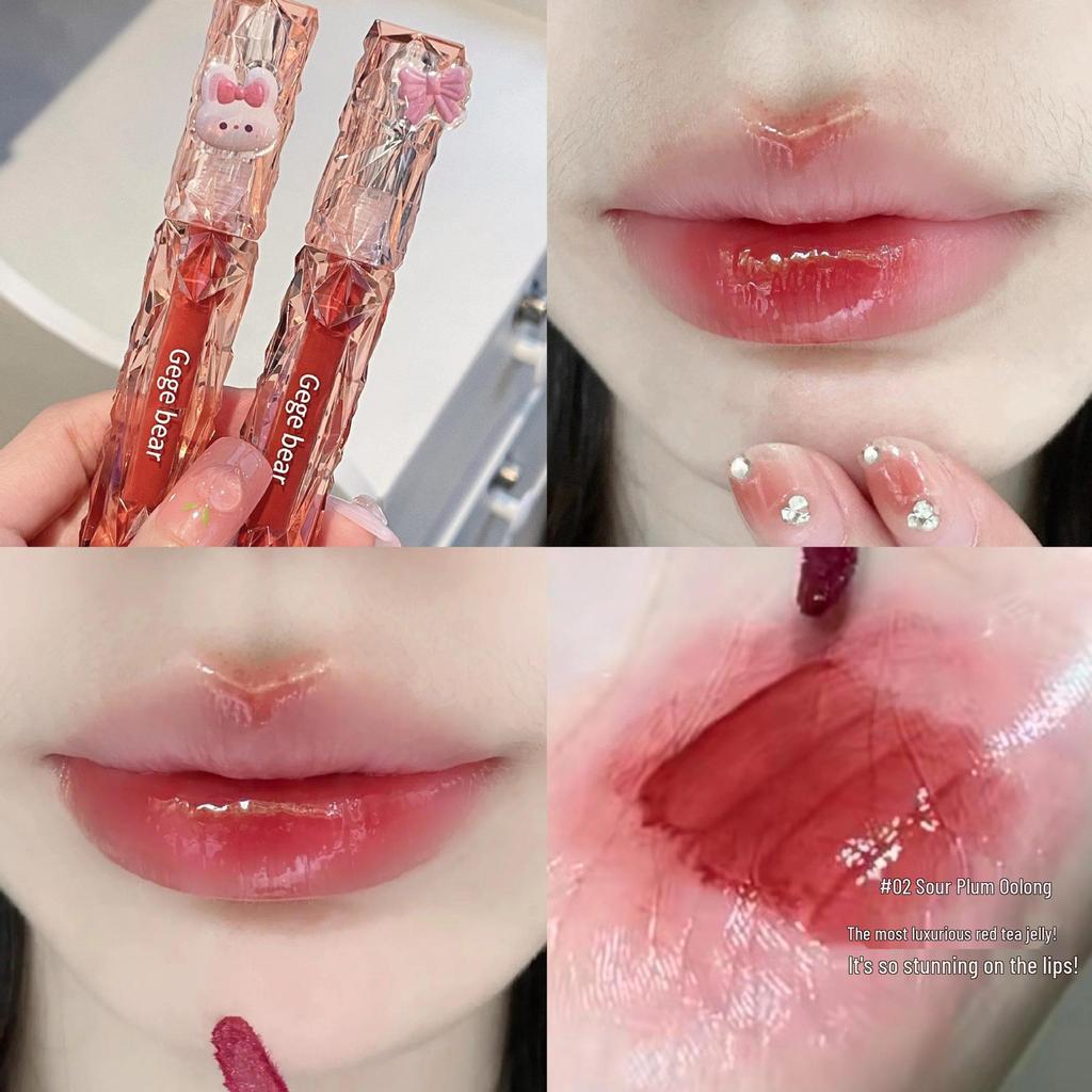 Lai Pin Shang Little Bear Crystal Diamond Lip Glaze: Long-lasting, Easy-to-Apply, High-Gloss Lip Gloss.