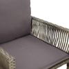 Garden Bar Stool with Cushions 2 pcs Grey Poly Rattan