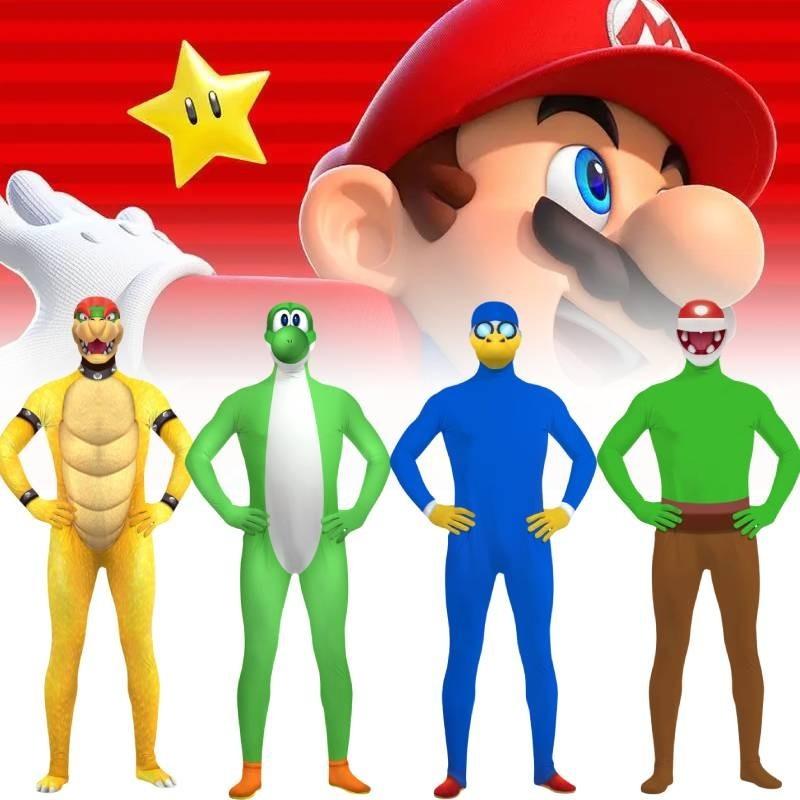 Vibrant Halloween Super Mario Bodysuit 3d Print Cosplay Costume For Adults And Kids