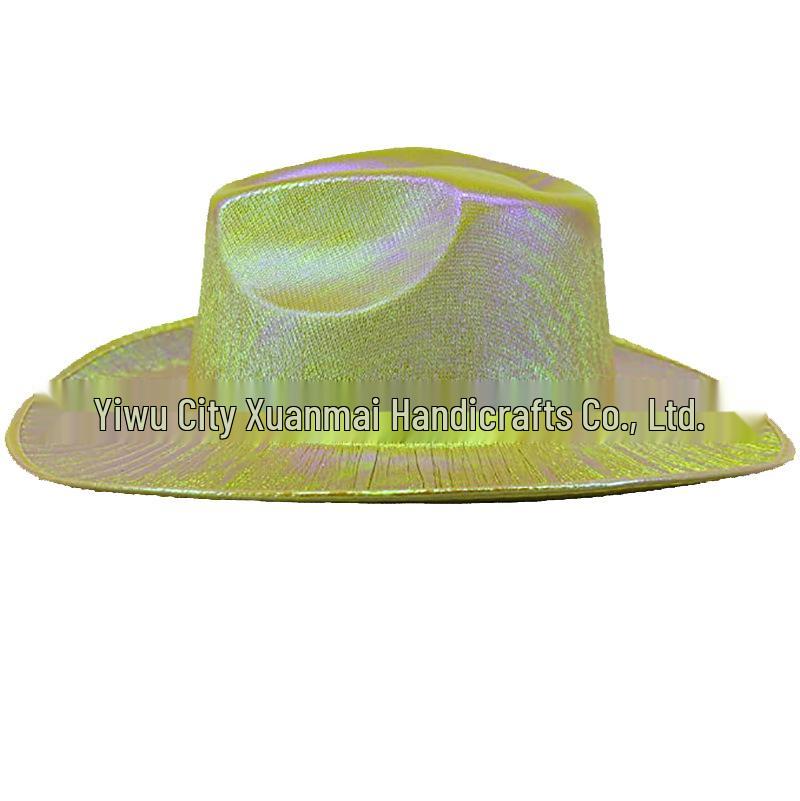 Pink Iridescent Neon Flashing Cowboy Hat for Halloween and Carnival Parties