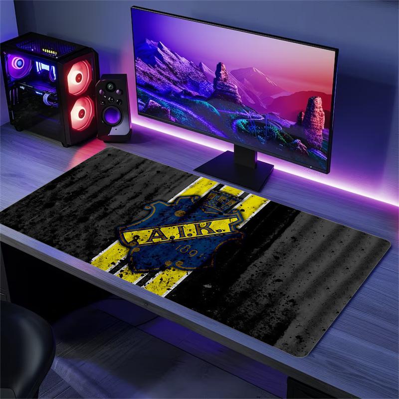 AIK Fotboll Print Cushion Non-slip Laptop Tablet Big Mousepad XXL Mat Mini PC Playmat With Lock edge