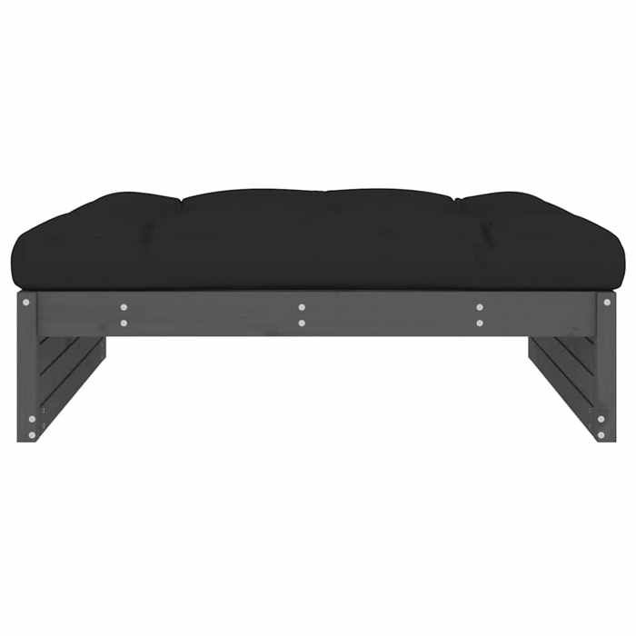 VidaXL Garden Footrest 120x80 Cm Grey Solid Pine Wood, Stool, Ottoman Footrest, Garden Stool, Pouf, 825767