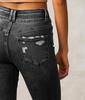 Cross-Border Women's Retro Ripped Jeans, 2025 Spring Micro-Flare Washed Street Style
