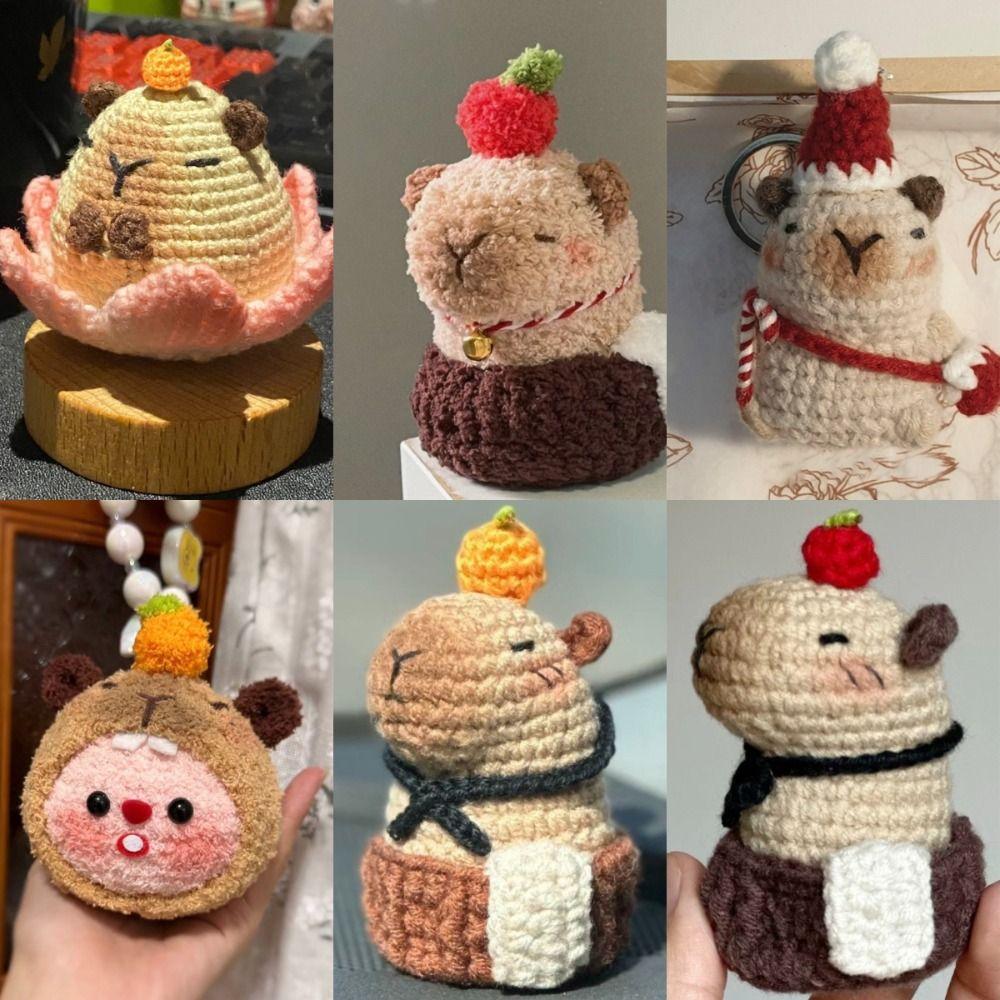 

Набор для вязания крючком для начинающих, мягкая игрушка с крючками для вязания, брелок, подвеска, милый набор пряжи