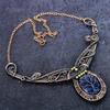 Sodalite Gemstone Handmade Copper Wire Wrap Jewelry Necklace 18" ET-4948