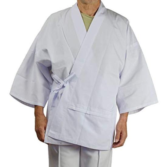 Pilgrim's White Robe with Sleeves and Back Inscription, Namu Daishi Henjo Kongo Pilgrimage, LL