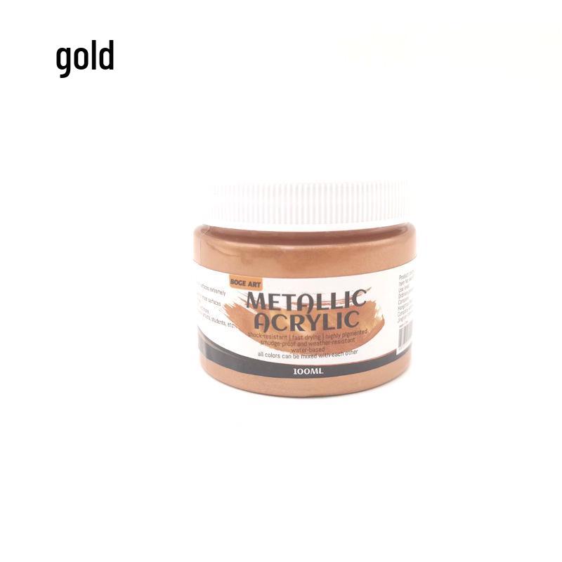 Iridescent Metallic Acrylic Paint, 100ml - Buddha Light Silver for Fluid Art, Walls, Hand-Painted Shoes, Gold Touch.