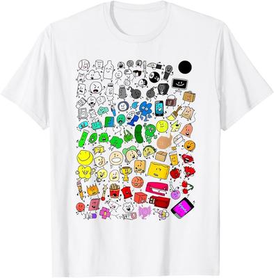 Camiseta Unisex de Todos los Personajes de Bfdi Inanimate Insanity