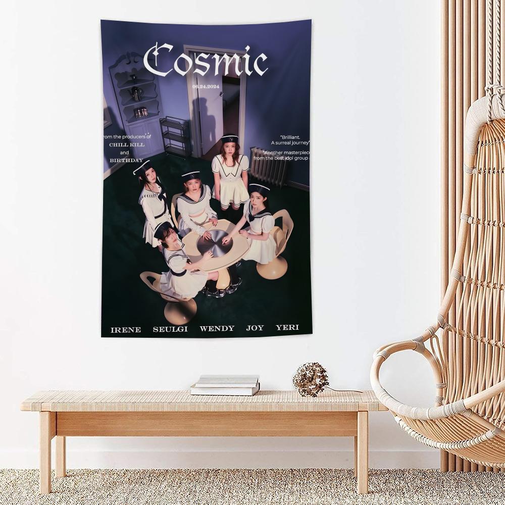 Kpop Band Rred Velvet Tapestry Microfiber Wall Hanging For Bedroom Living Room Decor Outdoor Festival Garden Bar Background