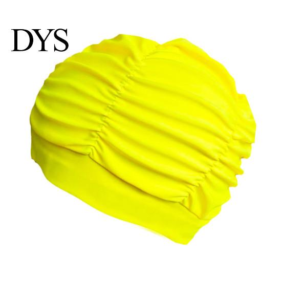 Adults Swimming Cap Women Cloth Cap, Breathable Ruffle Solid Color Swim Pool Ear Cover for Adults, Short Long Thick Hair Protection Bathing