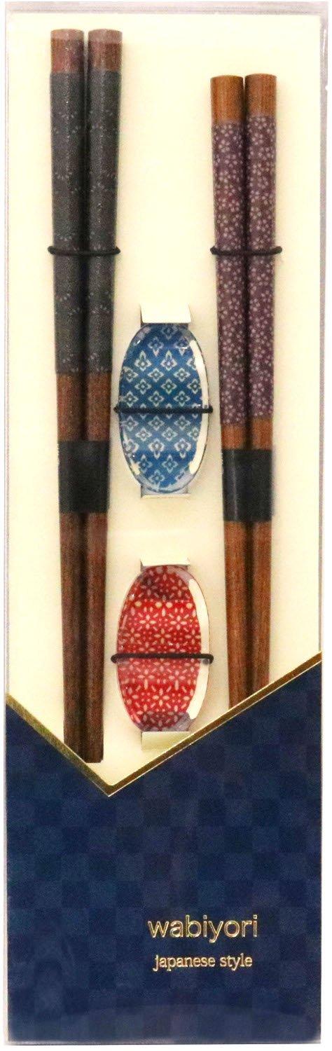 

Ishida Chopsticks and Chopstick Rest Set Chopstick x x Japanese-made (2 pairs, Shurei) Chopsticks 23cm/21cm, Rest 4.5 2.5 0.7cm коричневый