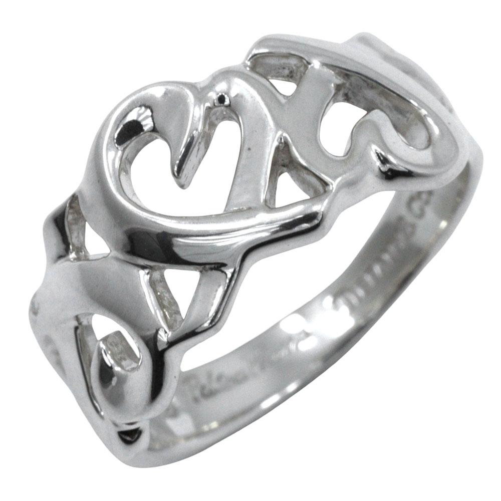 

TIFFANY&Co. Triple rubbing heart Ring Paloma Picasso Silver925 #4.5(US Size) heart 2.8g Women Used