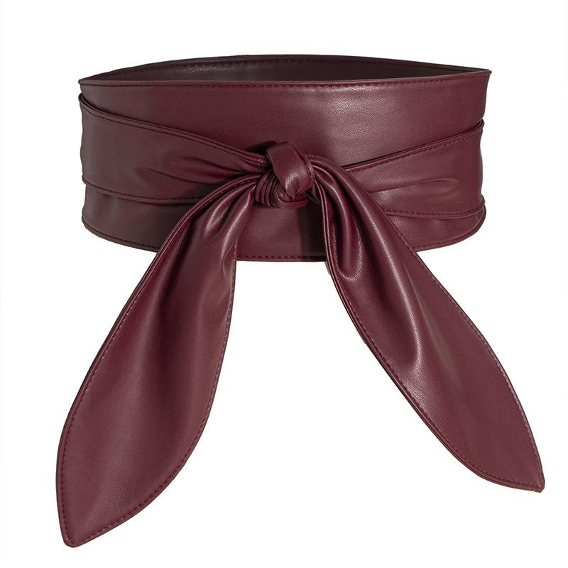 Double-sided Wide Women's Waist Seal Soft and Versatile Elegant Bow Ribbon Super Long Knot Belt European and American Beautiful