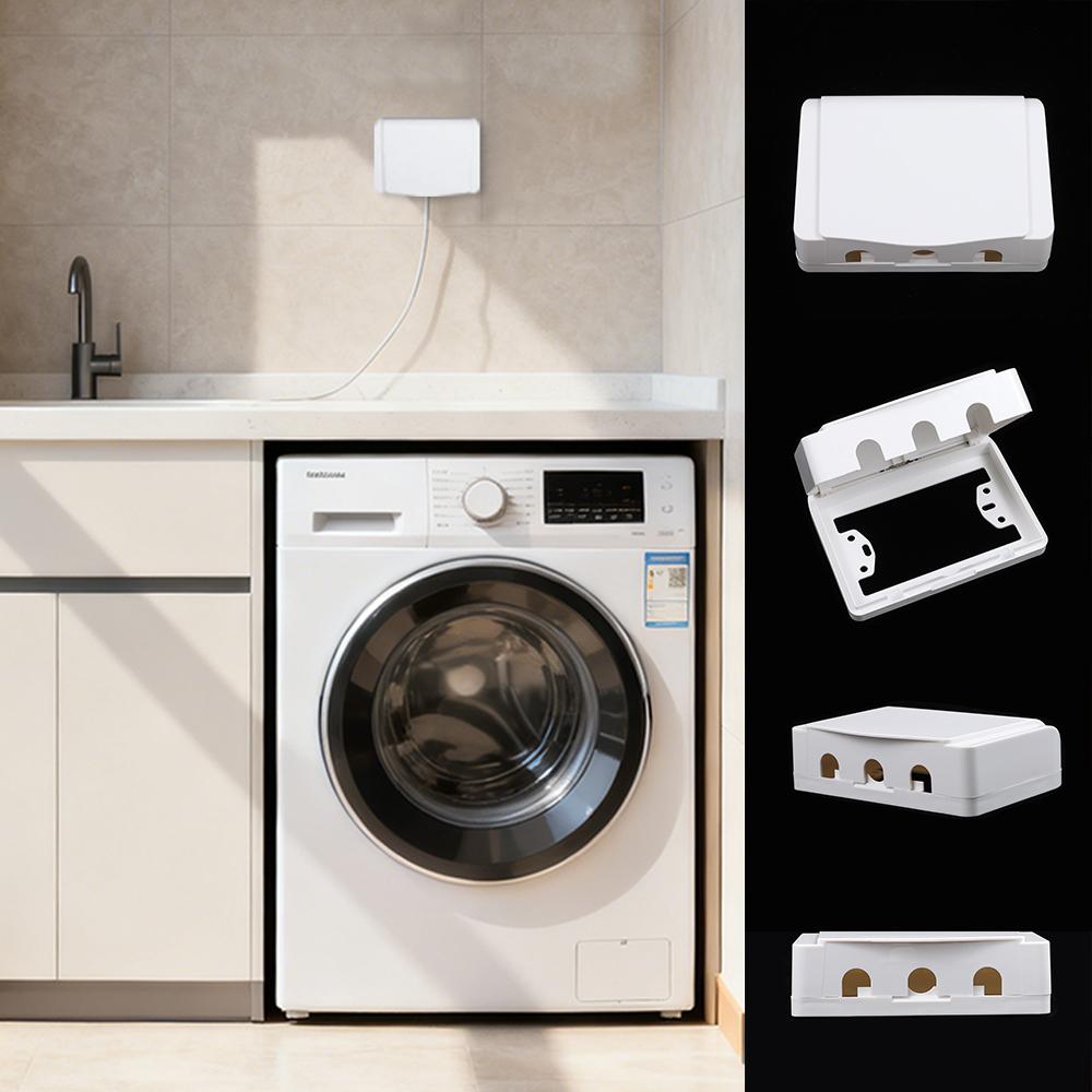 Priză autoadezivă Cutie impermeabilă Capac pentru priză electrică montată pe perete Cutie rezistentă la stropire Baie