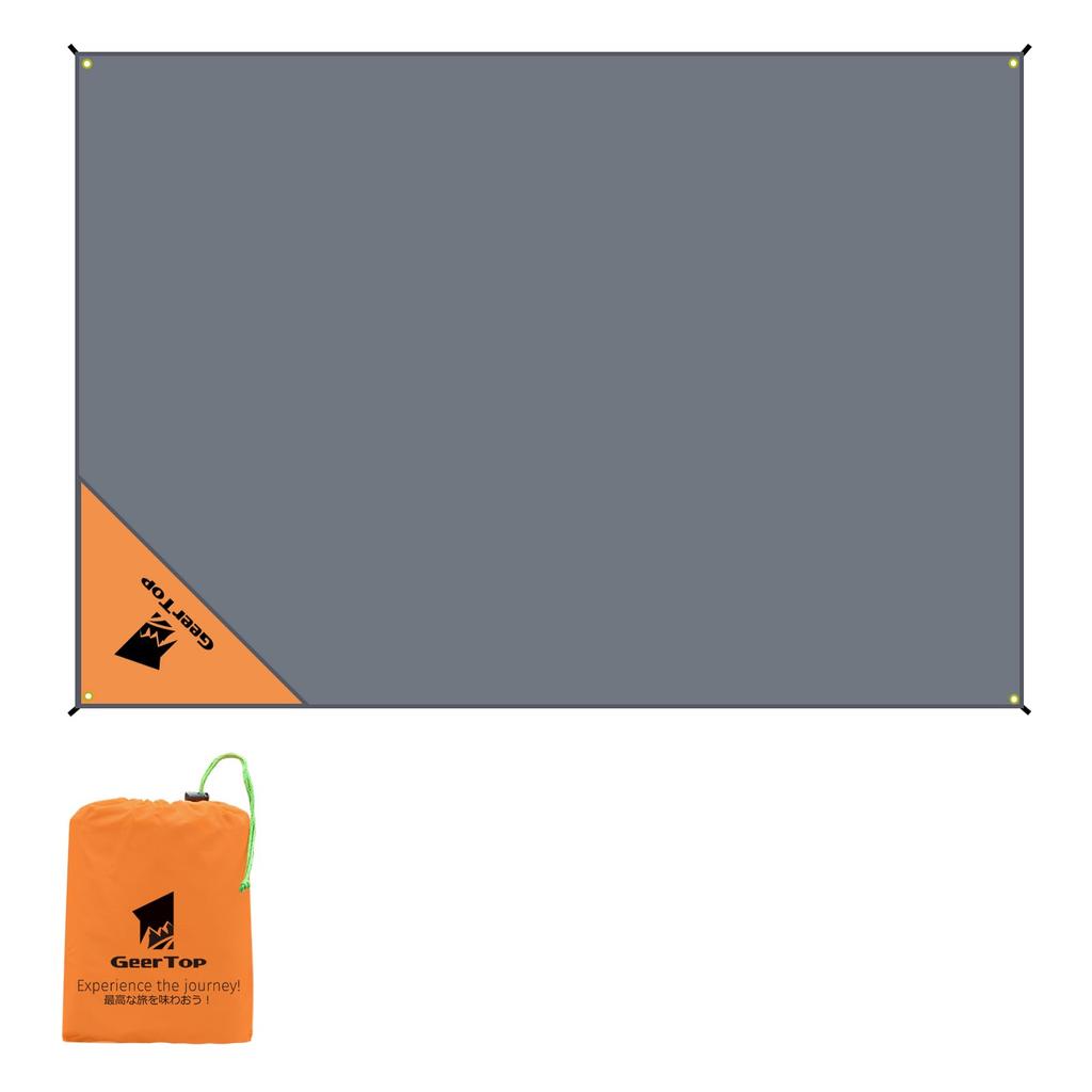 GEERTOP Bodenplane, Zeltplane, leichte Campingmatte, Bodenmatte, Picknickunterlage, Hängemattenplane, wasserdicht, faltbar, für Camping, Strand, Outdoor, mit Aufbewahrungstasche