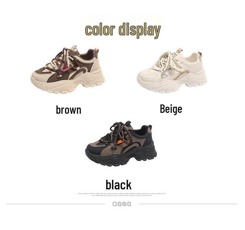 Women's Genuine Leather Waterproof Non-Slip Running Shoes - Dad Style, Soft Sole, Autumn Collection, Small Feet Fit.