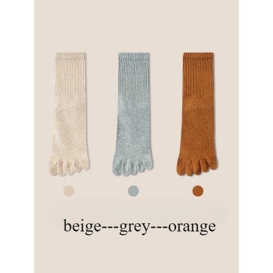 3 Pairs Five Finger Socks Women Autumn Spring Middle Tube Sports Socks with Separate Fingers High Quality Cotton Toe Socks