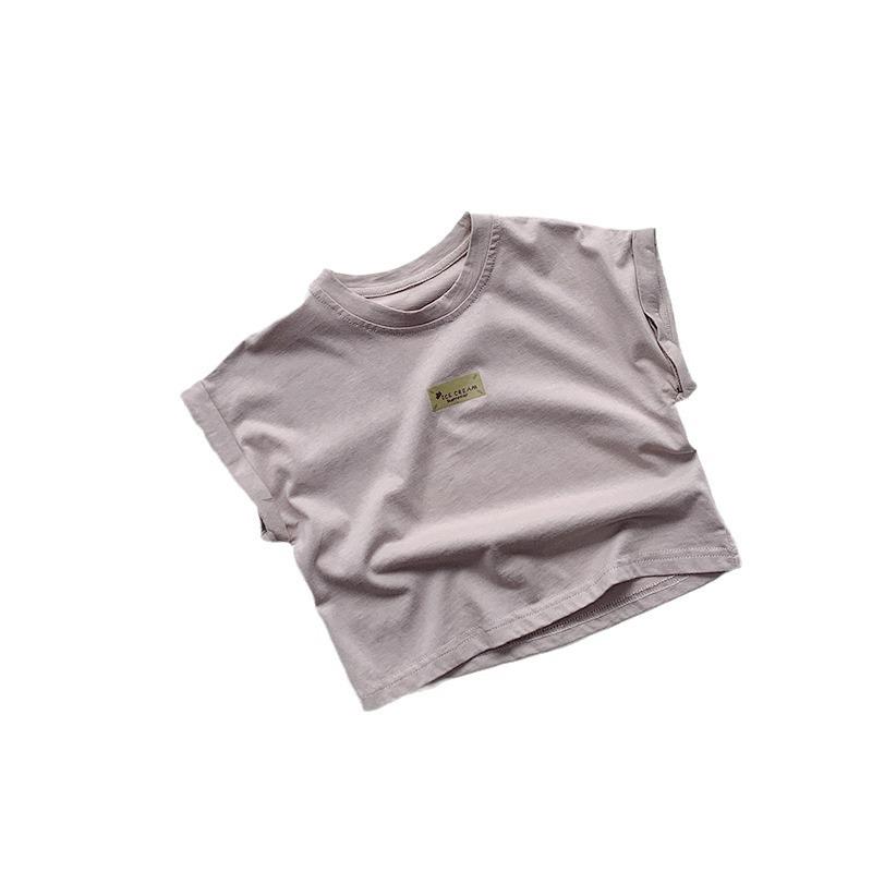 Children's Retro Korean Cotton T-shirt - Summer Short-Sleeved for Ages 3-5 Boys and Girls
