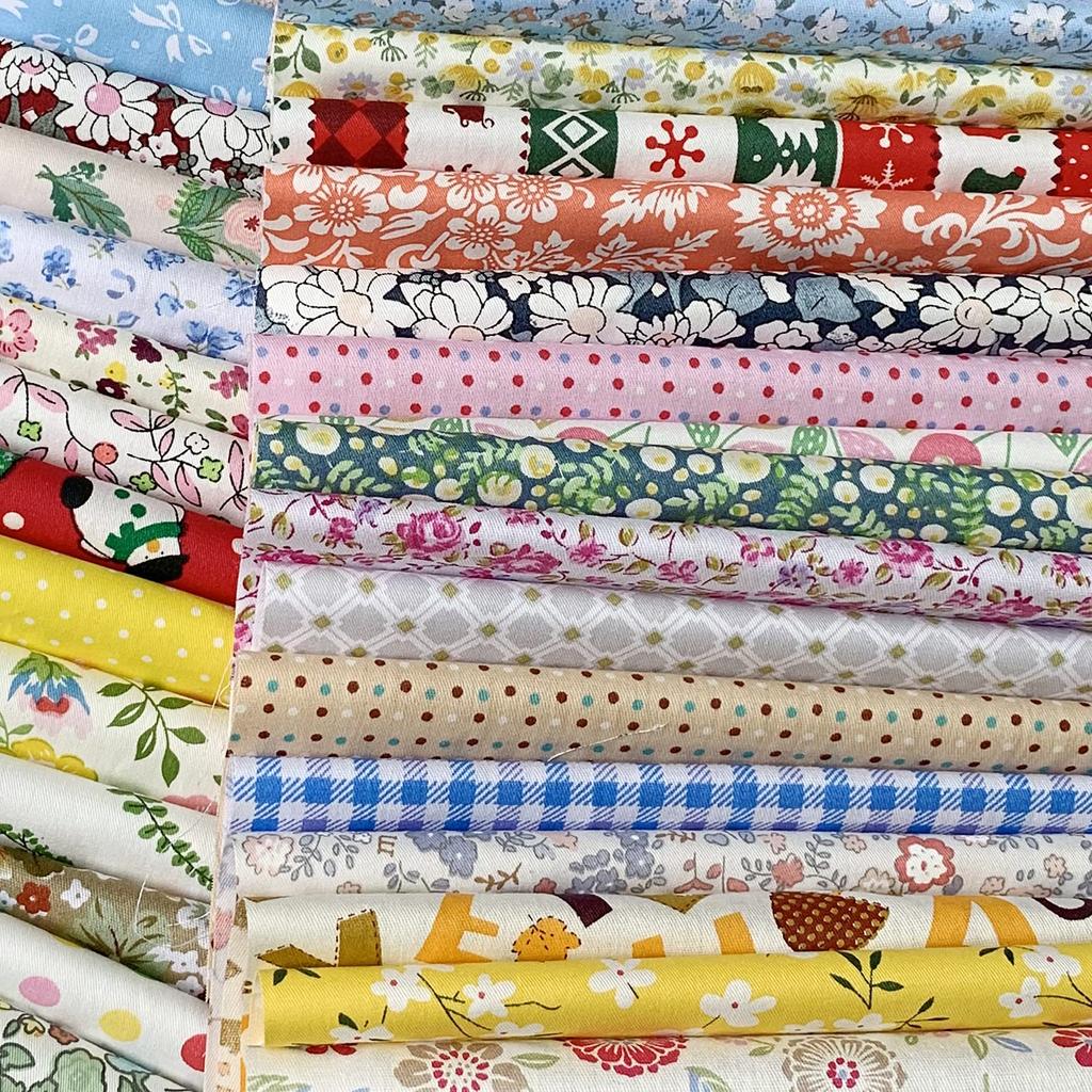 Liuliu Květinový Vzor Roztomilá Scrap Sada pro DIY Oběd a Další 20cm x Látka, Řemesla, Patchwork, Tašky, Kapsičky, (50 listů, 20 cm)