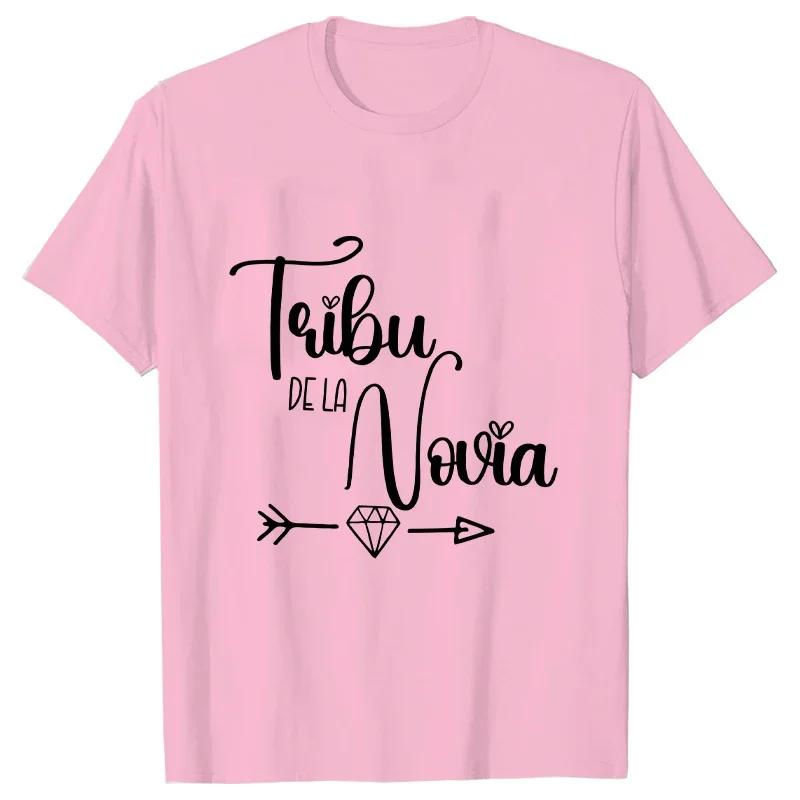 Friends Bachelorette Hen Party Tops Spanish Girls Team Bride Squad Bridesmaid T-Shirt Short Sleeved Tees Bridal Wedding Tshirt