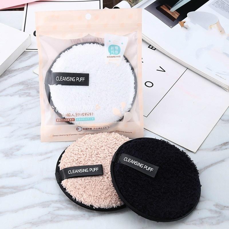 3PCS Makeup Remover Puff Soft Microfiber Towel Cloth Pads Face Cleansing Reusable Washable Wipe Pads Natural Remover Lazy Use