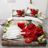 Wedding Theme Rose Bedding Chinese Wholesale Home Textile Quilt Bad Cover Set Marry Decoration Bedclothes Hd 5D Red Rose Flower