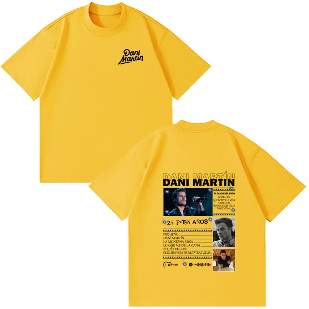 Dani Martin Tour de Álbum Merch Camisetas Unisex Ropa de Mujer Moda Vintage Camisetas de Manga Corta Algodón Casual Holgadas Ropa Urbana