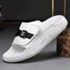 Summer New Shoes for Men Thick-soled Slipper Fashion Leather Simple Slides Cool Beach Shoes