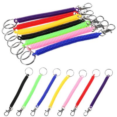 TEHAUX Keychain Springs, Set of 14, Stretchable Coil Straps for Keys, Smartphones, and More, Anti-Loss, Anti-Drop, Colorful, Lightweight, Spring