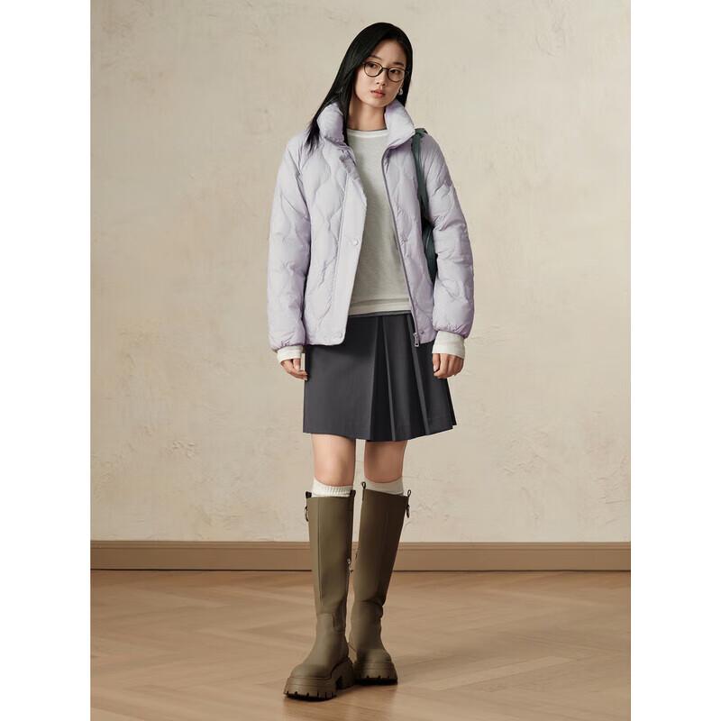 JZ·ANNACAU Women's Stand-Collar Short Duck Down Jacket