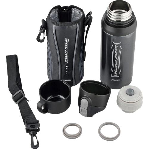 Wahei Freiz Water Bottle with Cup, Direct Drinking, 2WAY Bottle, 800ml, Black, Vacuum Insulated Bottle, for Children, Elementary School Students, Boys