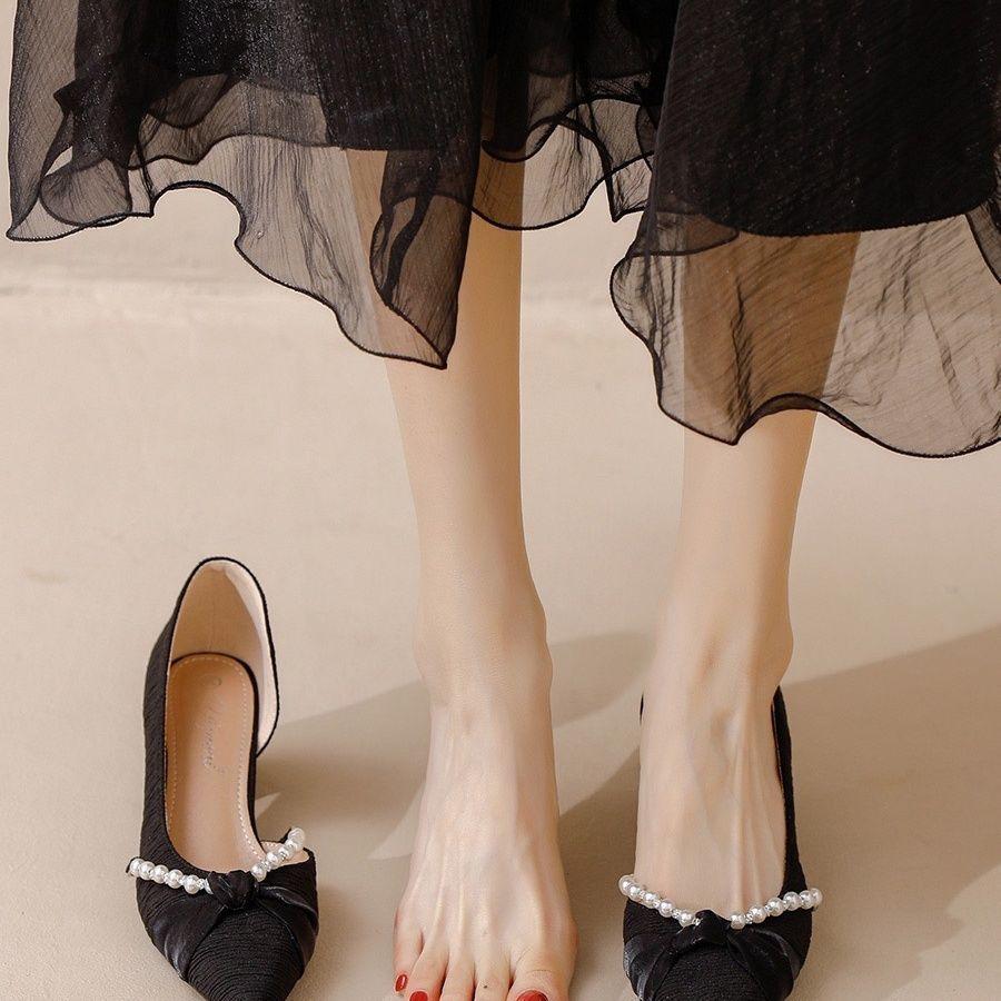 Fashion fairy night breeze gentle temperament with skirt single shoes women's summer new shallow mouth pointed high heels