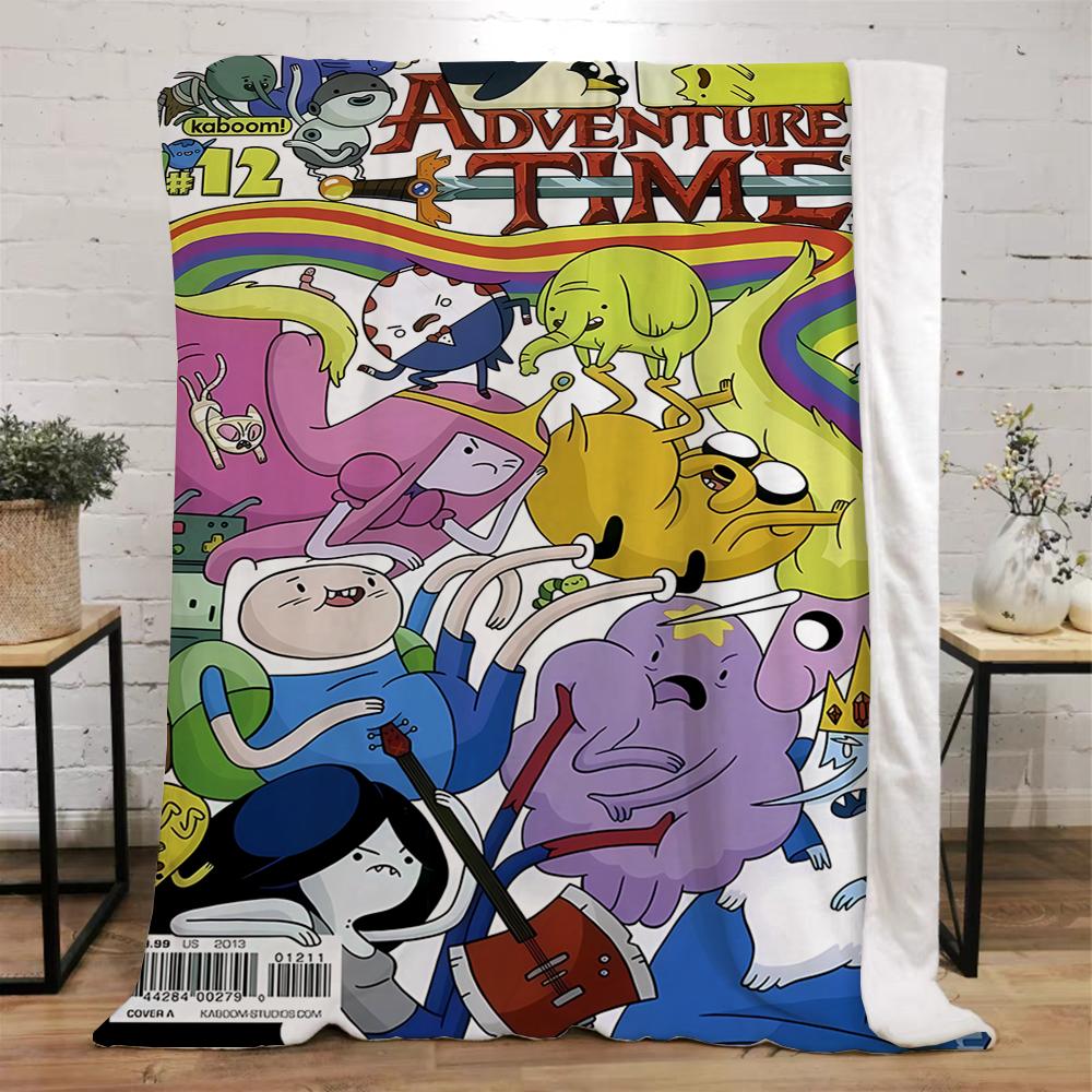 Adventures Time Thick Blankets for Winter Blanket Bed Knitted Plaid Home and Decoration Microfiber Bedding Beach Towel Throw Nap