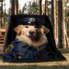 1pc Police Dog Print Outdoor Soft Polyester Flannel Throw Blanket Versatile for All Seasons , Soft , Cozy , Warm All Season Quilted Throw ,