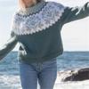 Women's Trendy Color Block Round Neck Knitted Sweater