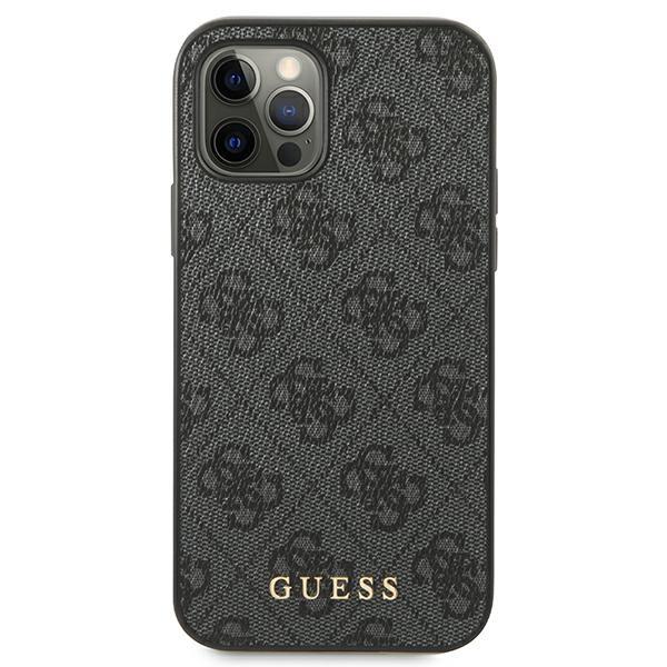 Guess Guhcp12Mg4Gfgr Iphone 12 / 12 Pro6,1 Grå/Grey Hard Case 4G Metall Gull Logo