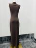 2026 New European & American Style Solid Color Sleeveless Knit Dress for Women.