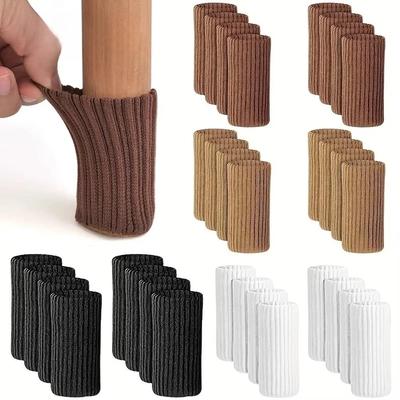 Calcetines para Patas de Silla Tejidos Pies Silenciosos 16/24 Piezas Protectores de Suelo para Muebles Almohadillas Antideslizantes Silenciosos Engrosados Cubiertas de Mesa Alta Elasticidad