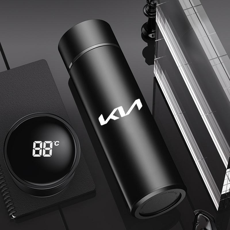 2026 Hot Car Sticker Car Smart Thermos Cup 500ml Portable Temperature Display Water Bottle For Kia Rio 3 4 K2 K3 X-Line Car Acce