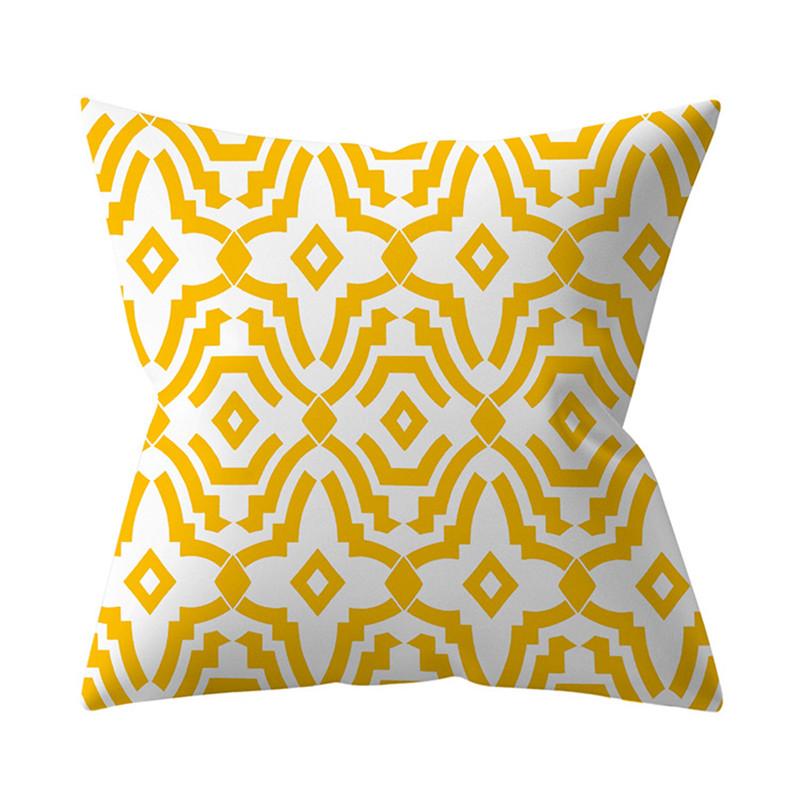 Cushion Cover Nordic Pillow  Yellow Datura Decoration Sofa   Throw  Home