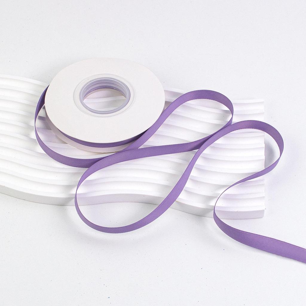 1cm Solid Matte Polyester Ribbon for Fresh Flower Bouquets - Single Color Woven Macaron Ribbon