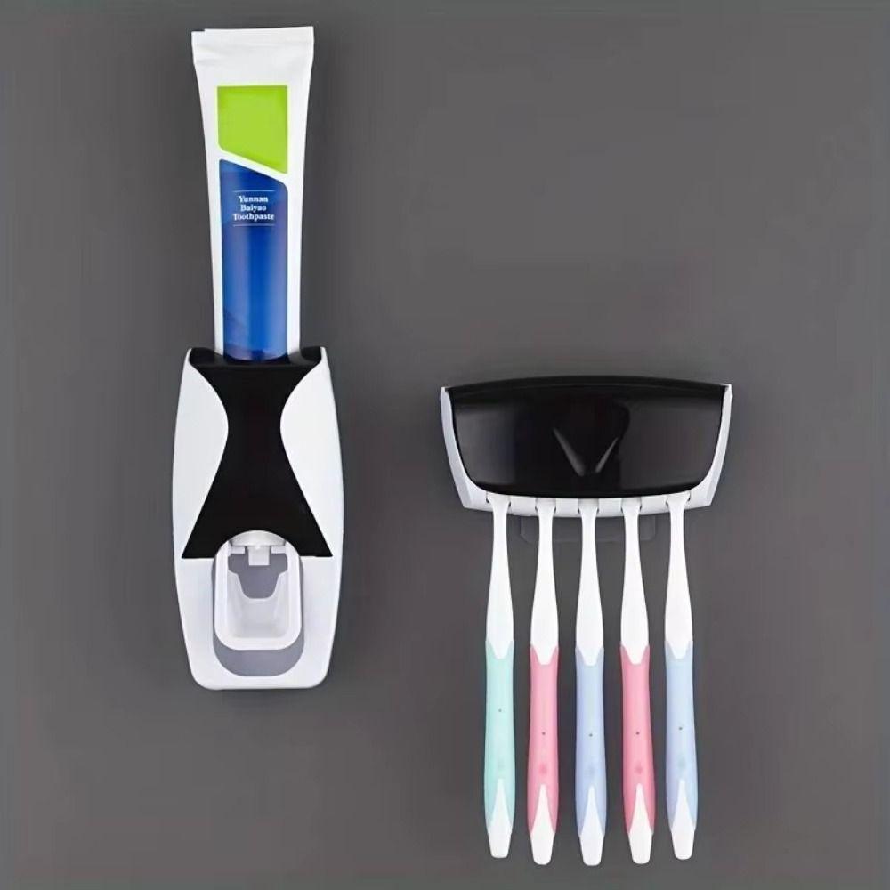 2Pcs/Se Automatic Toothbrush Holder Set Wall Mounted Toothbrush Storage Rack  Bathroom Tools