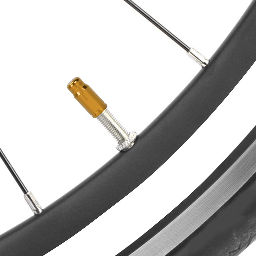 50pcs Aluminum Alloy Anodized Bike Tire Presta Air Valve Anti dust Cover Caps (Gold)