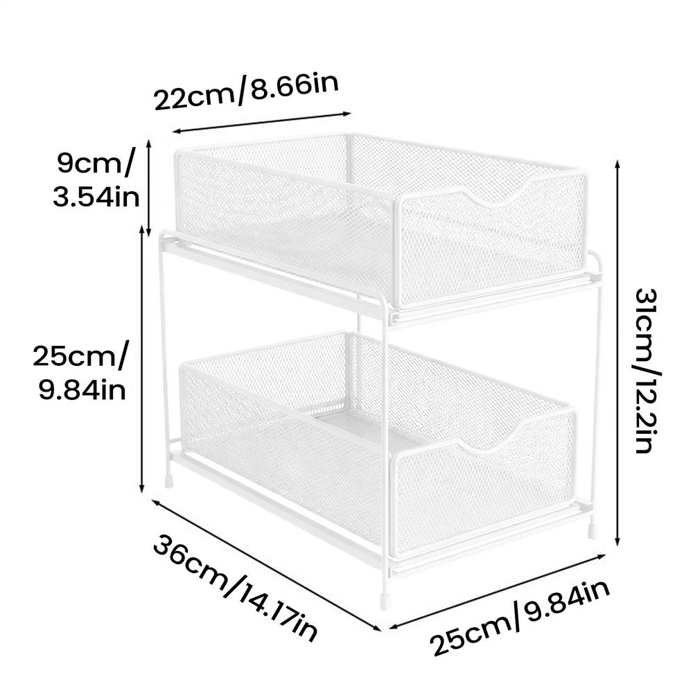Органайзер и полка для хранения под раковину кухонная полка-органайзер с выдвижными ящиками многоцелевая полка-держатель белый 13240₽