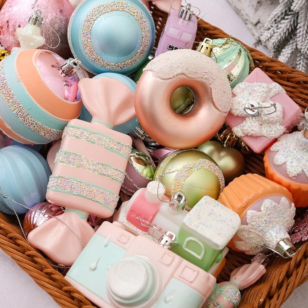 Plastic Painted Christmas Balls Pendant Xmas Tree Pendants  Merry Christmas Decoration