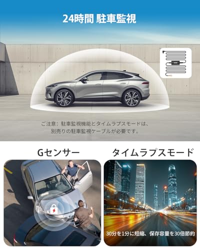 KAWA 2K Compact Dashcam, G-Sensor Equipped, 32GB SD Card Included, Built-in WIFI, 1296P Dashcam, Voice Recognition Dashcam, App Connectivity, WDR/3D D