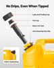 Fuel Container, 19 L, Gas Tank with Spout & Clear Scale, 15 L/min Max Flow Rate, Secure & Leak-proof, Portable Flat Fluid Container for Most Cars