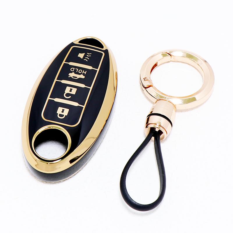 4 Buttons Car Key Case Cover For Nissan Fuga Navara Leaf Note Sentra Murano Tiida Qashqai J11 J10 Micra Kicks Altima X-Trail