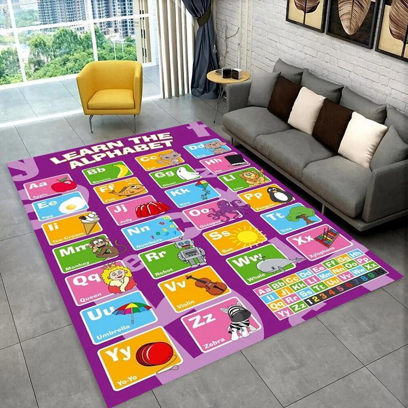 ABC Cartoon Alphabet Kids Bedroom Carpet for Home Living Room Decor Hallway Non-slip Floor Mat Hotel Sofa Coffee Table Area Rugs